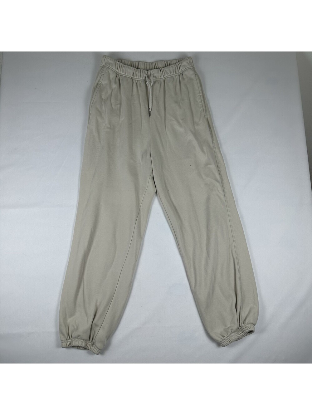 Old Navy Womens M Tan Jogger Sweatpants Drawstring Elastic Cuff